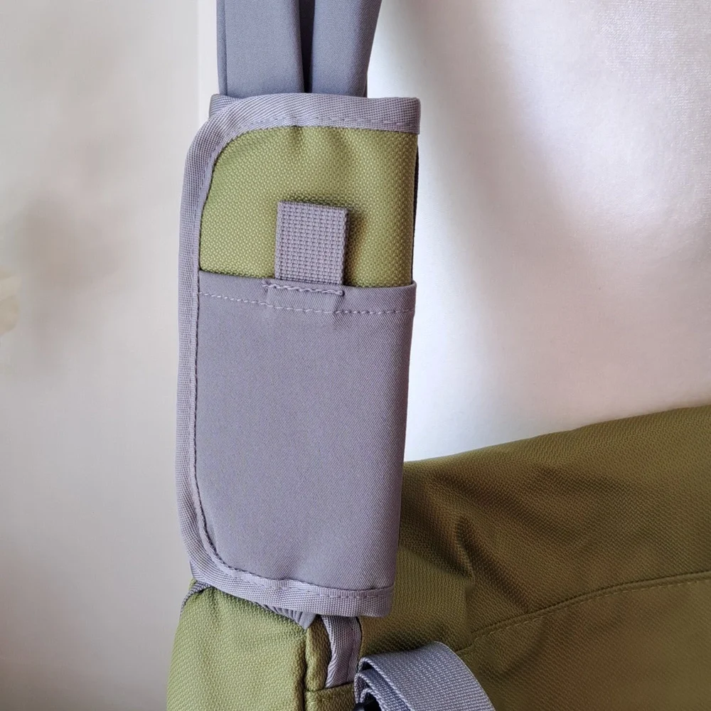 NWT‎ Go Gaga The Daddy Messenger/Diaper Nylon Green/Grey Bag Fabric Strap/Pad